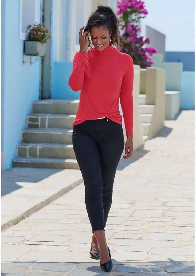 Lascana Shirt met staande kraag Van zachte viscose-stretch van zachte viscosekwaliteit - Foto 2