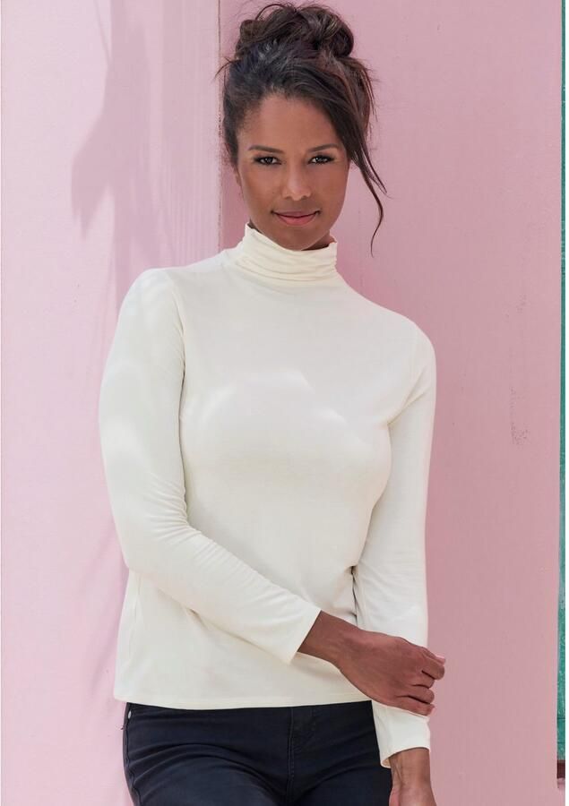 Lascana Shirt met staande kraag Van zachte viscose-stretch van zachte viscosekwaliteit (Set van 2) - Foto 5