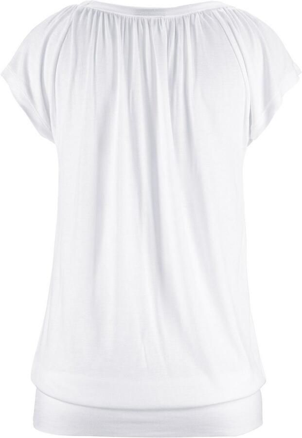 Lascana Shirt met V-hals met brede elastische tailleband t-shirt met v-hals basic - Foto 7