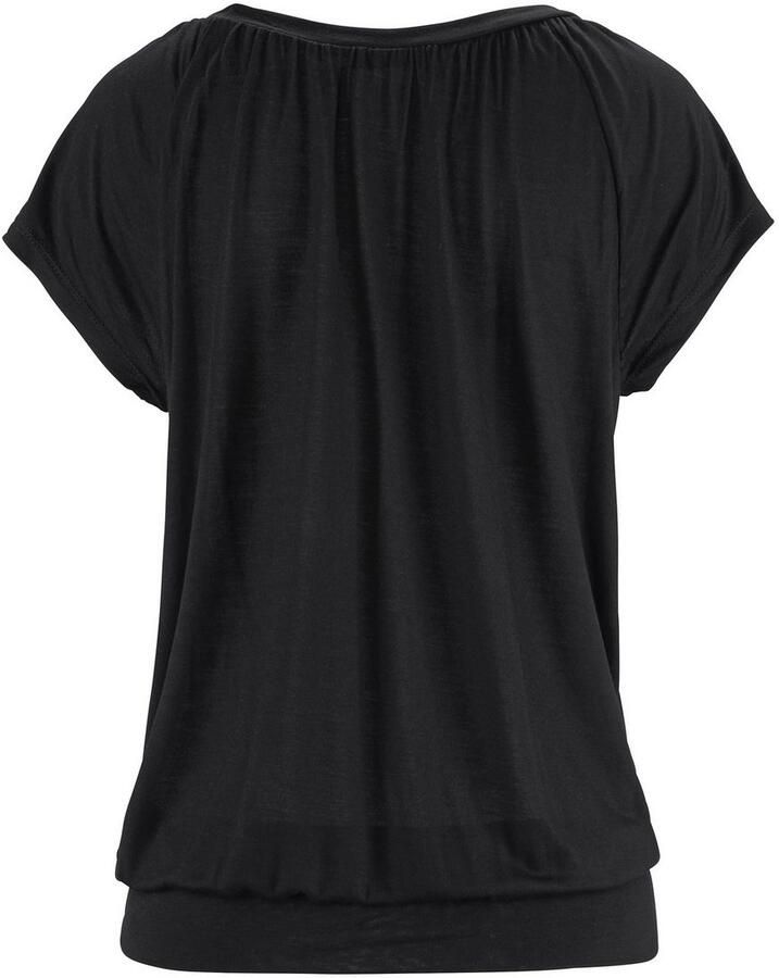 Lascana Shirt met V-hals met brede elastische tailleband t-shirt met v-hals basic - Foto 6