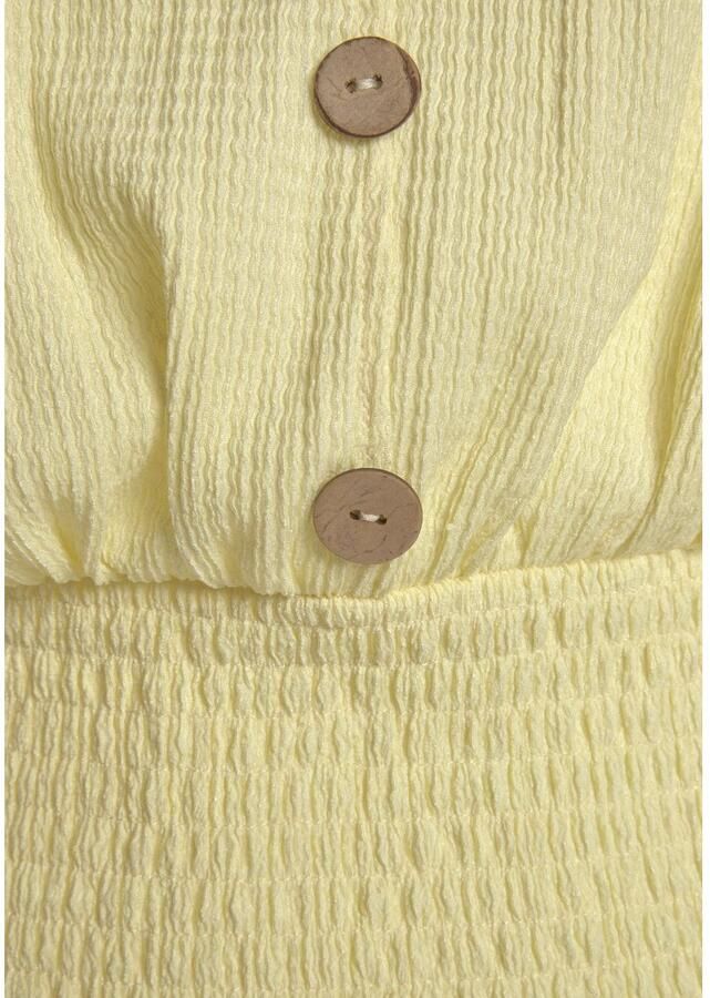 Lascana Shirt met V-hals met brede gesmokte zoom en kraag blouseshirt zomers - Foto 4