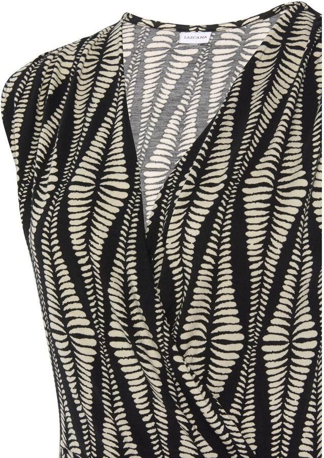 Lascana Shirttop met plooien op de schouder jerseytop met all-over print - Foto 2