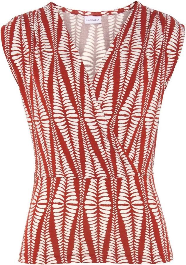 Lascana Shirttop met rimpelingen op de schouder blousetop met alloverprint - Foto 6