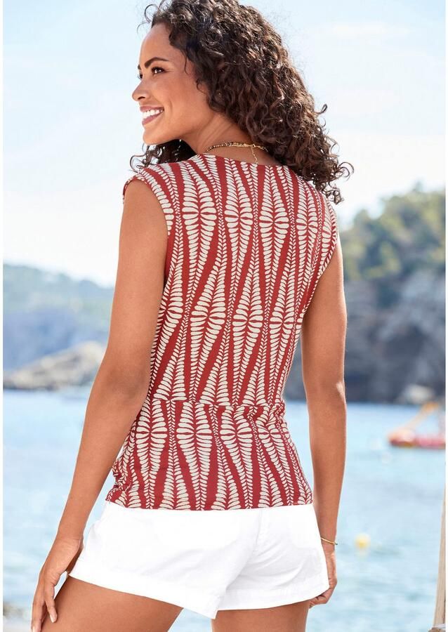 Lascana Shirttop met rimpelingen op de schouder blousetop met alloverprint - Foto 4