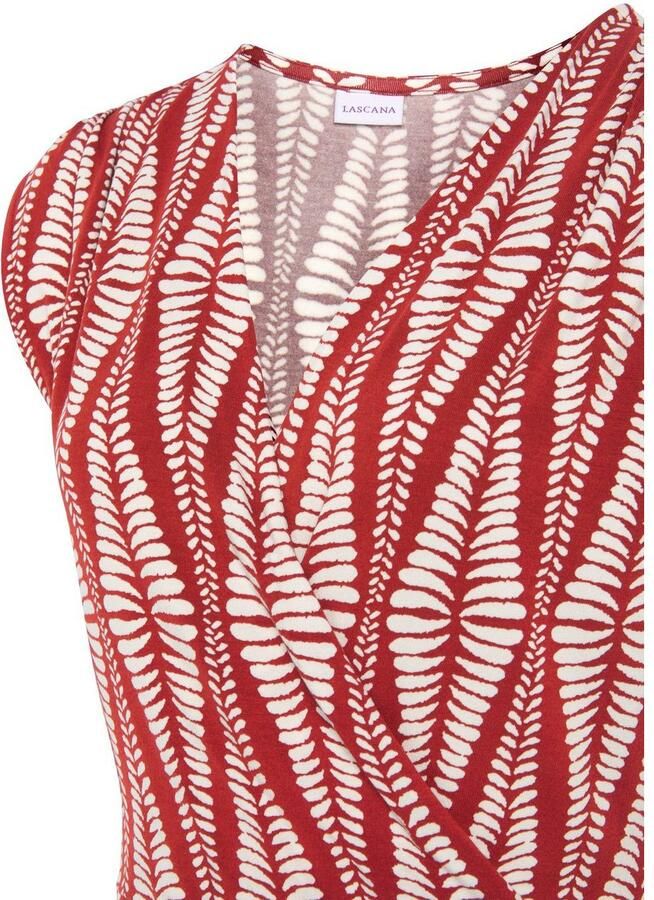 Lascana Shirttop met rimpelingen op de schouder blousetop met alloverprint
