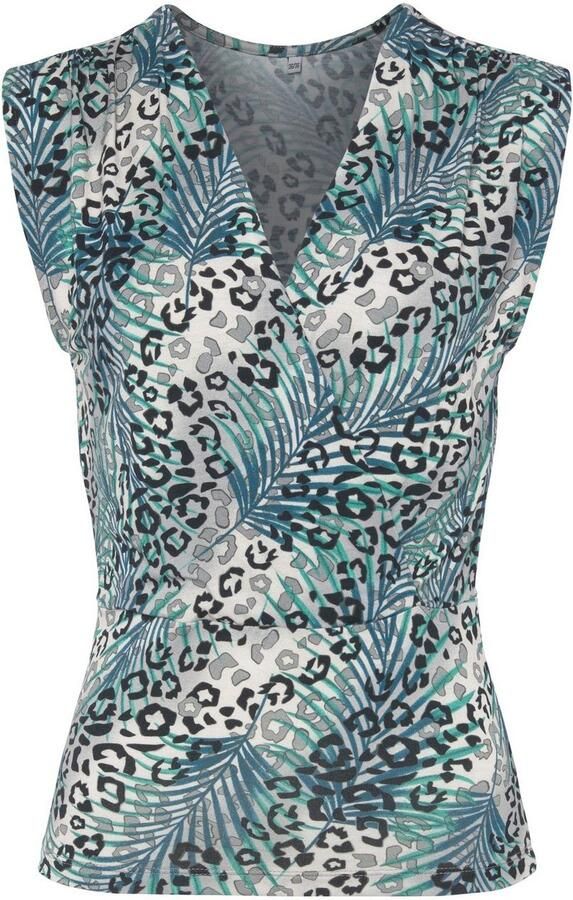 Lascana Shirttop met rimpelingen op de schouder blousetop met dierenprint - Foto 6