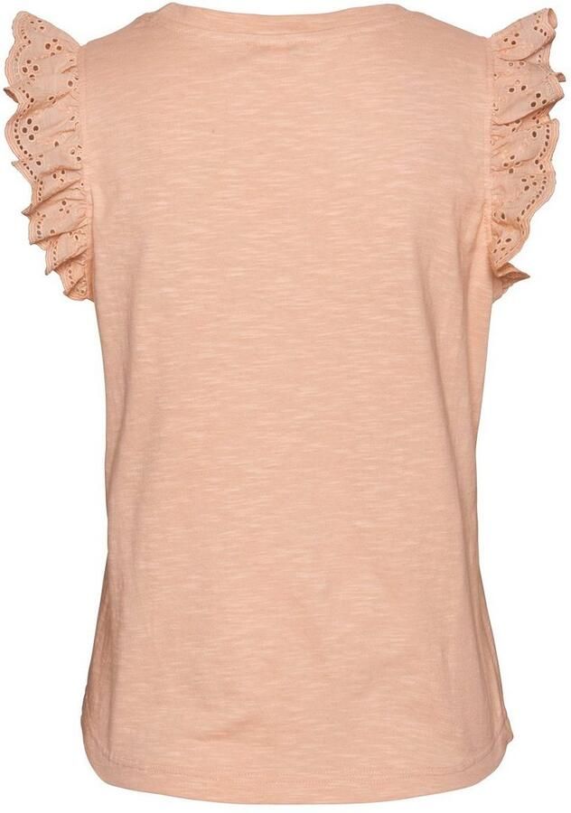 Lascana Shirttop met ruches mouwen van kant damestop van katoen - Foto 7