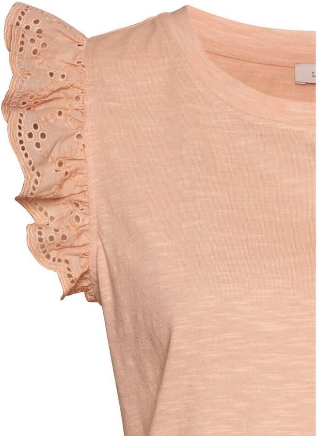 Lascana Shirttop met ruches mouwen van kant damestop van katoen - Foto 3