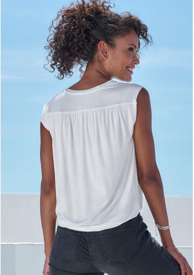 Lascana Shirttop Met schouderrimpeling van zachte viscose-stretch - Foto 2