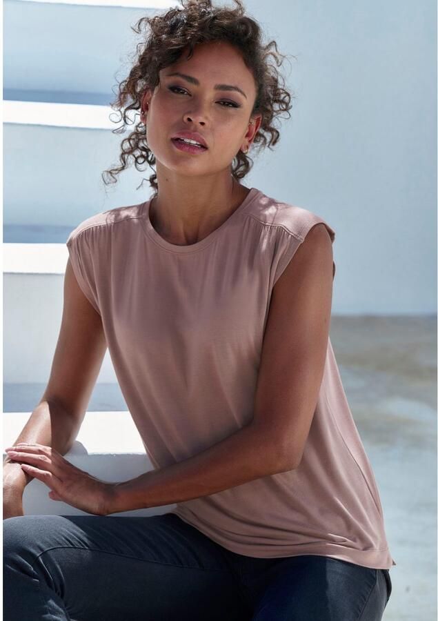 Lascana Shirttop Met schouderrimpeling van zachte viscose-stretch - Foto 3