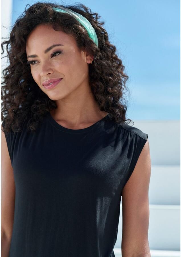 Lascana Shirttop Met schouderrimpeling van zachte viscose-stretch - Foto 3