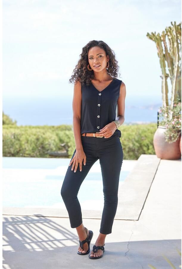 Lascana Shirttop Met sierknoopsluiting in een gemakkelijk te onderhouden kwaliteit (2-delig Set van 2) - Foto 4