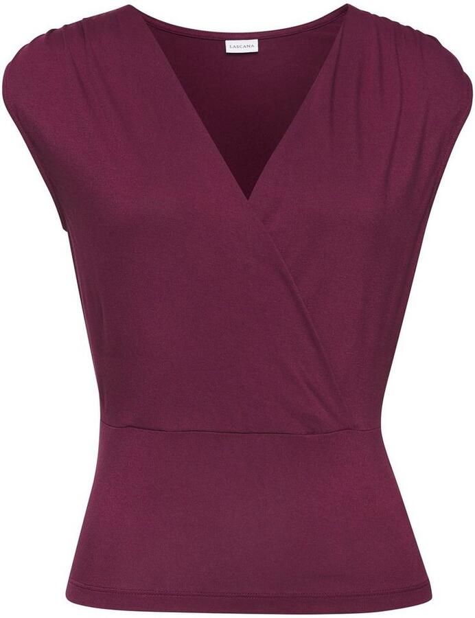 Lascana Shirttop met subtiele rimpelingen op de schouder elastische damestop - Foto 9