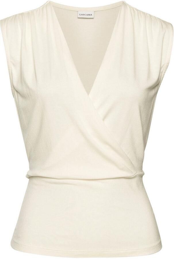 Lascana Shirttop met subtiele rimpelingen op de schouder elastische damestop - Foto 9