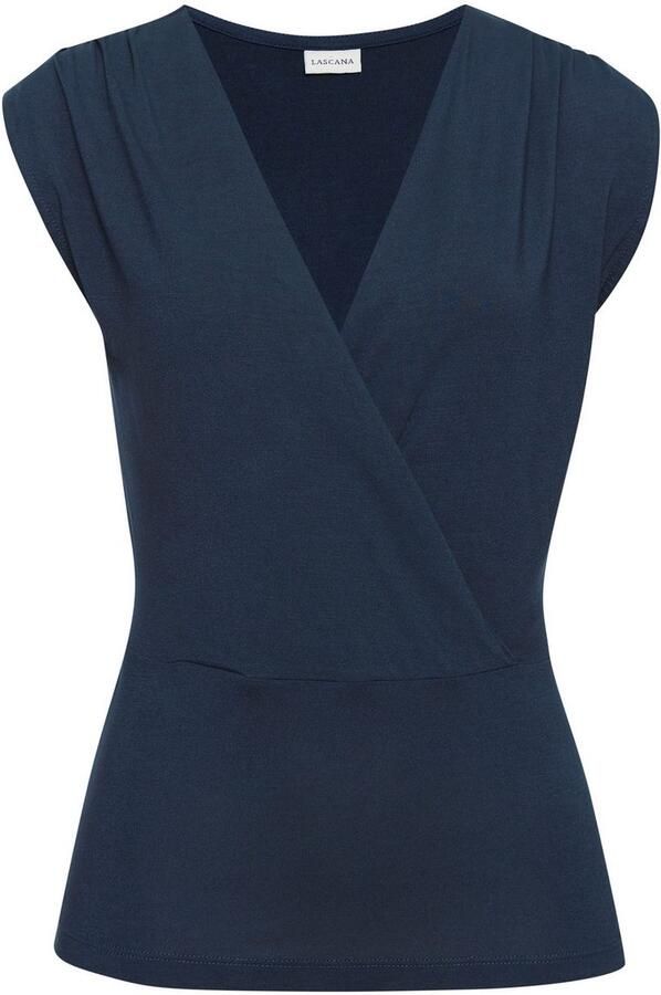 Lascana Shirttop met subtiele rimpelingen op de schouder elastische damestop - Foto 8