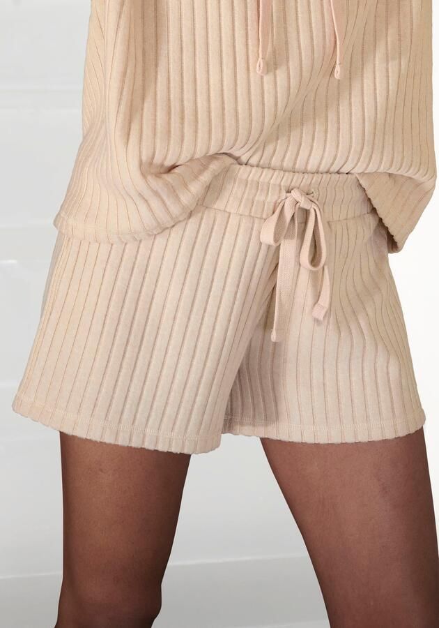 Lascana Short Lounge shorts gemêleerd Lounge- brei shorts gemêleerd met bindkoord loungewear - Foto 7