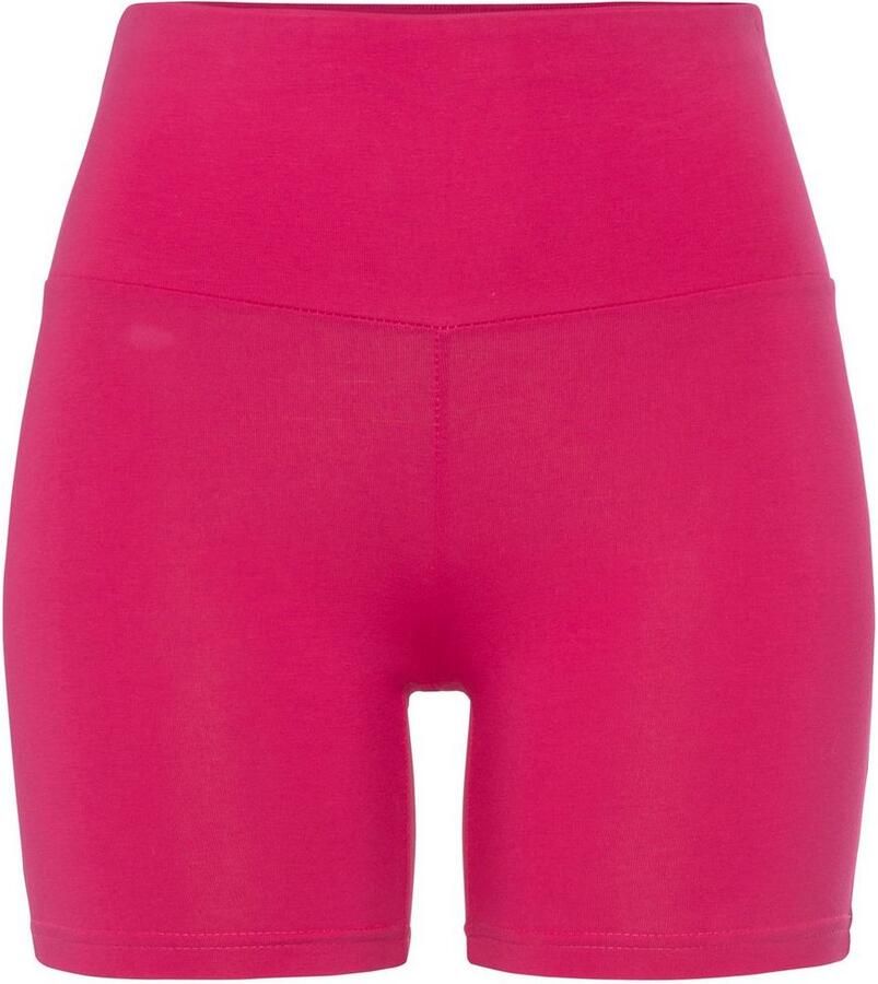 Lascana Short met brede boord en logoprint loungewear