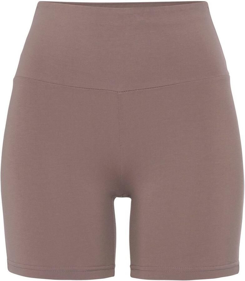 Lascana Short met brede boord en logoprint loungewear