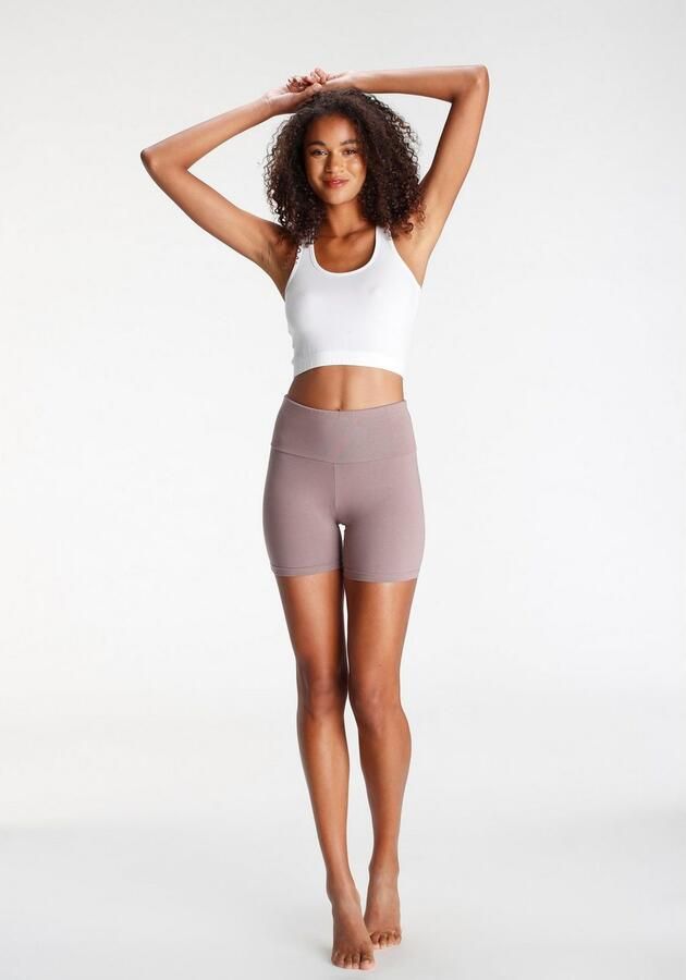 Lascana Short met brede boord en logoprint loungewear - Foto 4