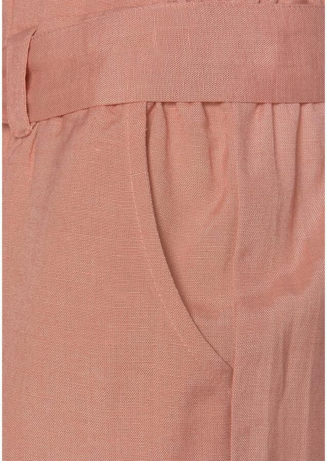 Lascana Short met paperbag stijl in mix van linnen korte broek linnen broek (Met een bindceintuur) - Foto 5