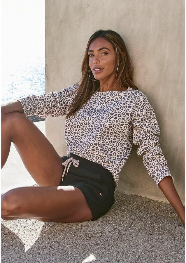 Lascana Short met ribboord en omgeslagen zoom loungewear - Foto 4