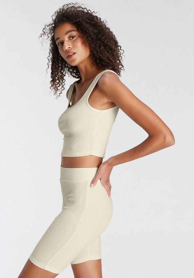 Lascana Shortama bestaat uit top en shorts van ribmateriaal homewear-set - Foto 4