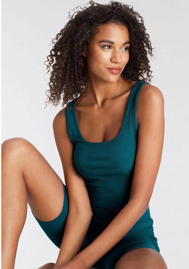 Lascana Shortama bestaat uit top en shorts van ribmateriaal homewear-set - Foto 2