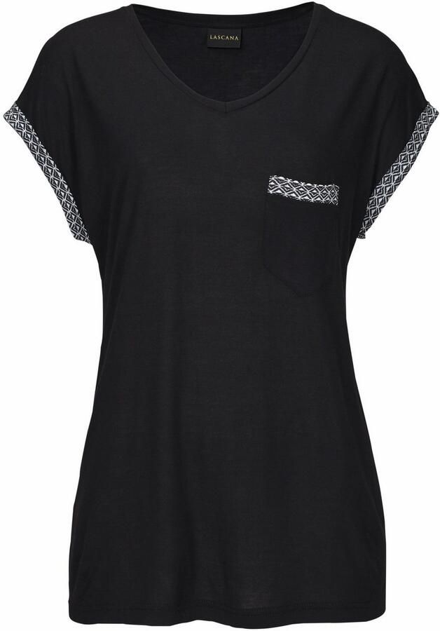 Lascana Shortama in zwart wit-design (2-delig 1 stuk) - Foto 7