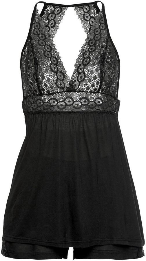 Lascana Shortama met een transparante kanten inzet (2-delig 1 stuk) - Foto 4