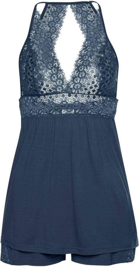 Lascana Shortama met een transparante kanten inzet (2-delig 1 stuk) - Foto 6