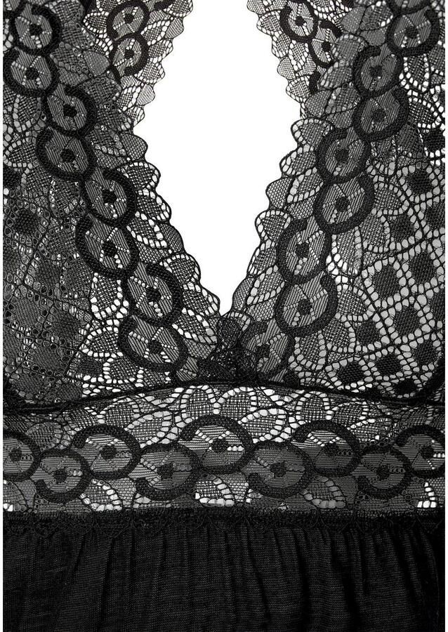 Lascana Shortama met een transparante kanten inzet (2-delig 1 stuk)