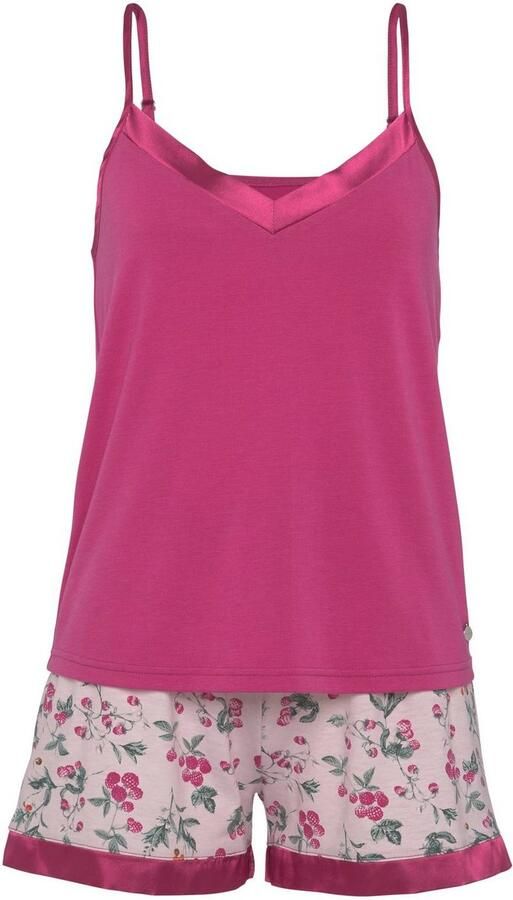 Lascana Shortama met fruitprint en satijnen details (2-delig) - Foto 3