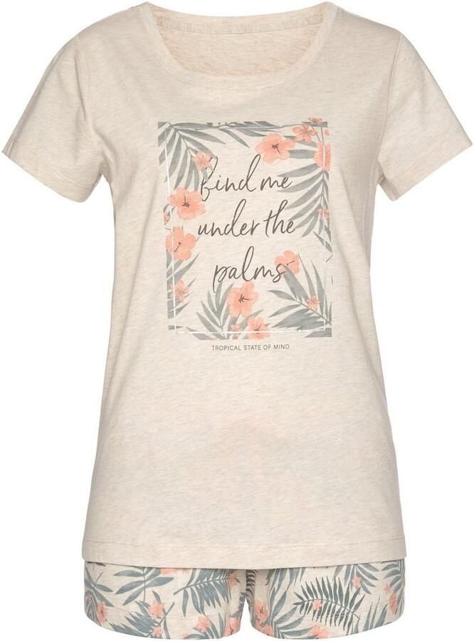 Lascana Shortama met statement-print (2-delig 1 stuk) - Foto 2