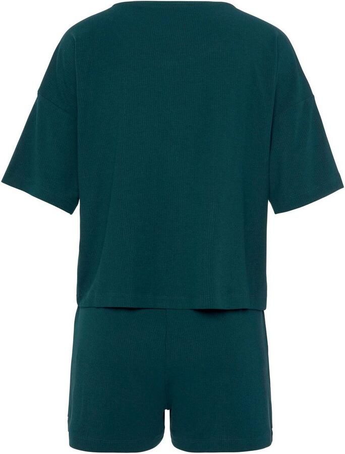 Lascana Shortama uit mooi ribmateriaal (set 2-delig)