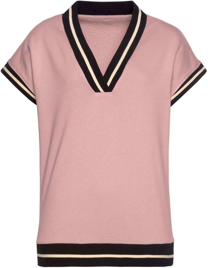 Lascana Slip-over Korte mouwshirt met V-hals