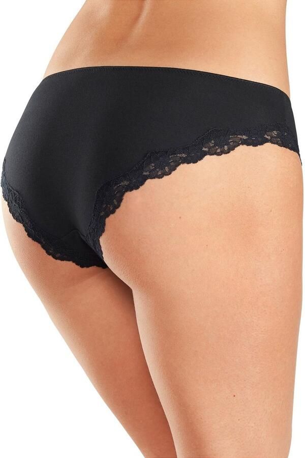 Lascana Slip van elastische katoen met delicate kant (3 stuks) - Foto 2