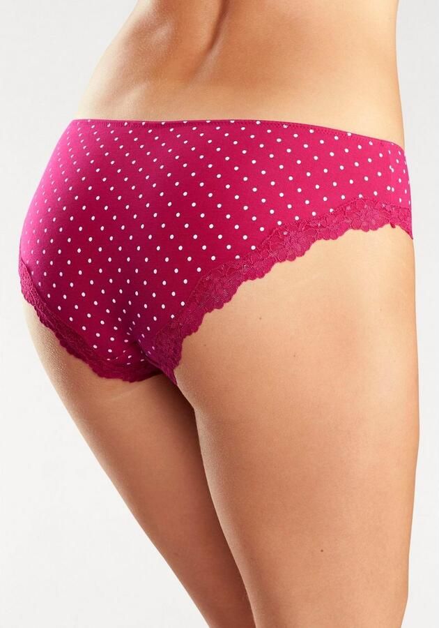 Lascana Slip van elastische katoen met delicate kant (3 stuks) - Foto 3