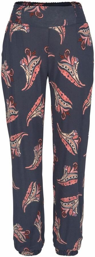 Lascana Strandbroek met bloemenprint en zakken jersey broek zomerbroek - Foto 6