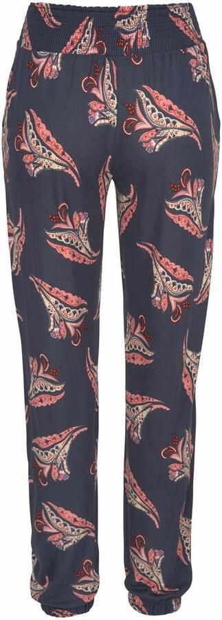 Lascana Strandbroek met bloemenprint en zakken jersey broek zomerbroek - Foto 7