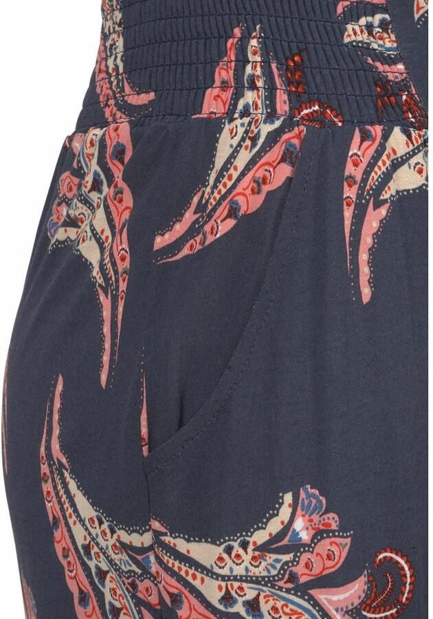 Lascana Strandbroek met bloemenprint en zakken jersey broek zomerbroek - Foto 5