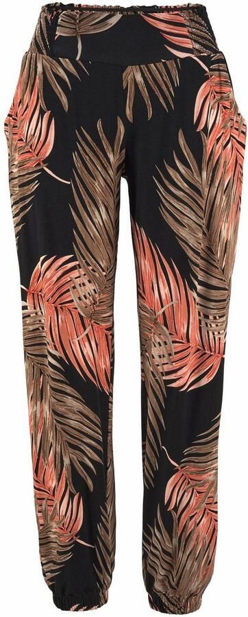 Lascana Strandbroek met print van palmbladeren en zakken lichtgewicht en elastische jersey broek - Foto 4