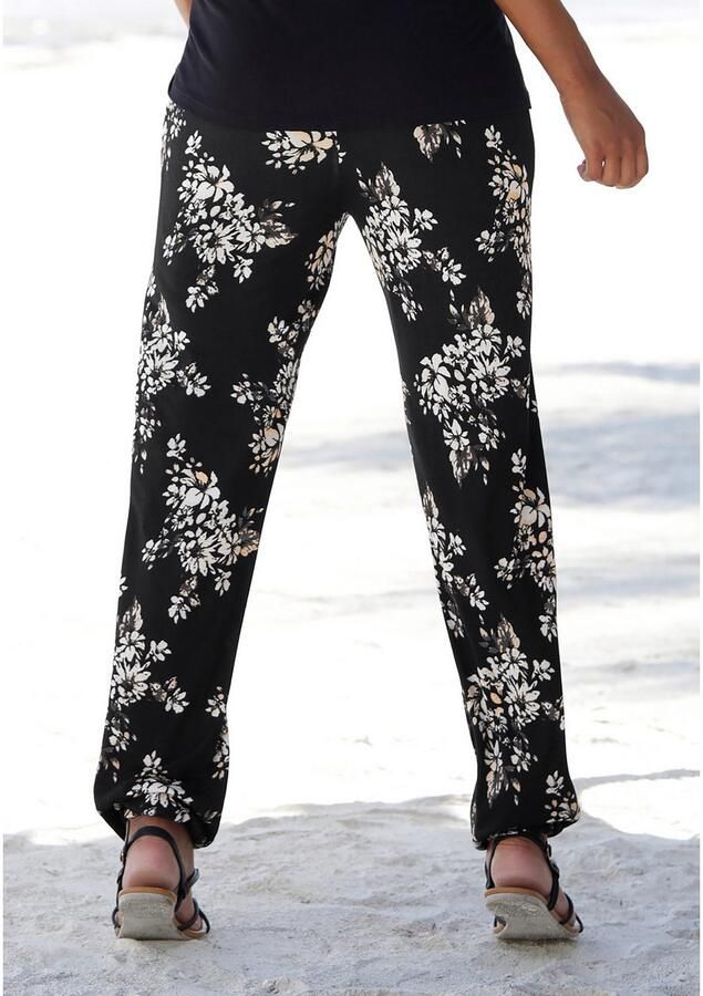 Lascana Strandbroek met subtiele bloemenprint soepelvallende jersey broek zomerbroek - Foto 5