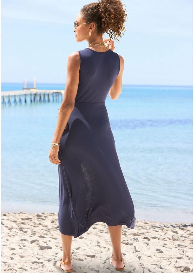 Lascana Strandjurk met rok in wikkel-look midijurk van jersey zomerjurk - Foto 2