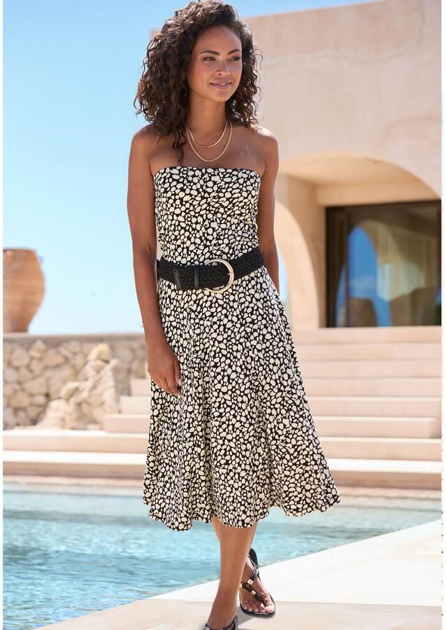 Lascana Strandjurk met verschillende draagmogelijkheden jersey jurk strandrok