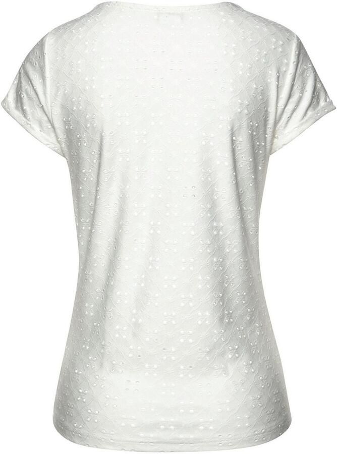 Lascana Strandshirt met geborduurde oogjes t-shirt met korte mouwen basic - Foto 2