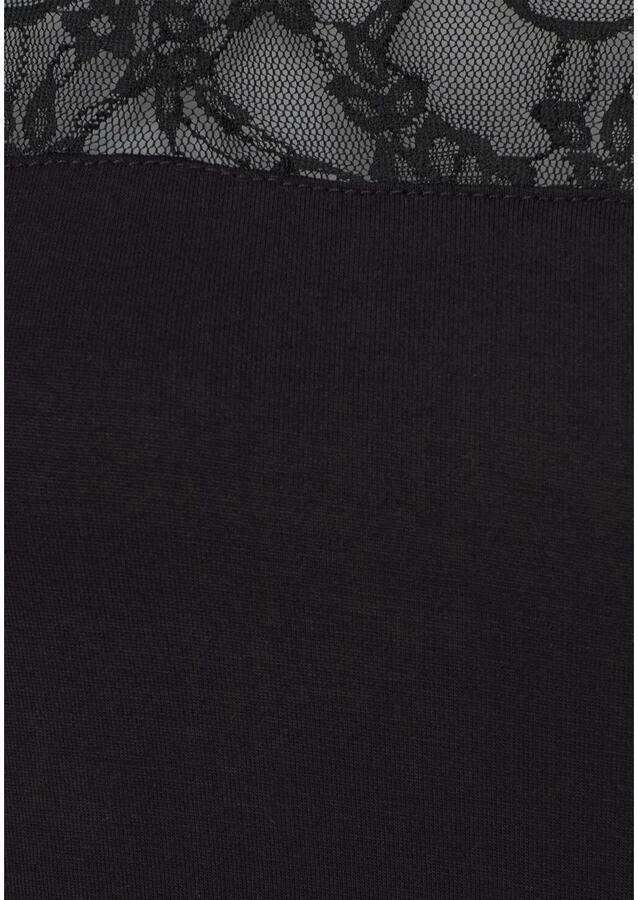 Lascana Strandshirt met kantinzet t-shirt met korte mouwen vrouwelijk-modieus