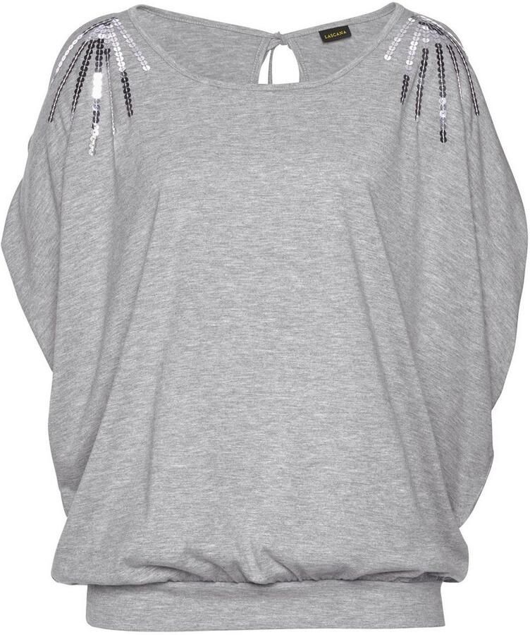 Lascana Strandshirt met pailletten shirt met korte mouwen longshirt off-the-shoulder
