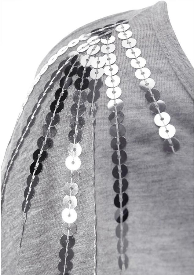 Lascana Strandshirt met pailletten shirt met korte mouwen longshirt off-the-shoulder - Foto 5