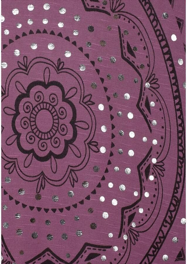 Lascana Strandshirt met print en glanzend effect etnische look casual