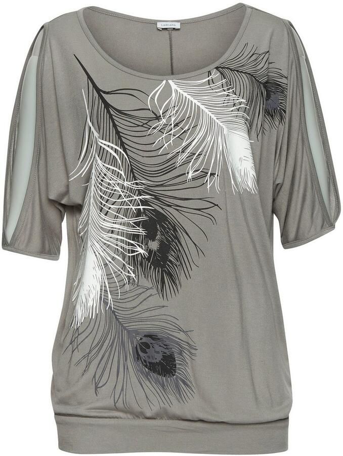 Lascana Strandshirt met splitten aan de mouwen shirt met korte mouwen off-the-shoulder